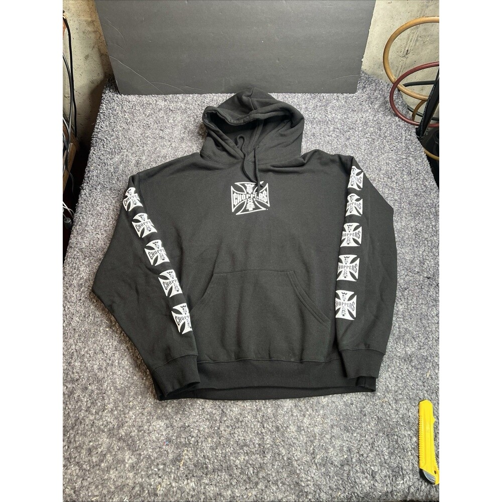 West Coast Choppers Pullover Hoodie Men's XL Core Logo Black Biker Motorcycle